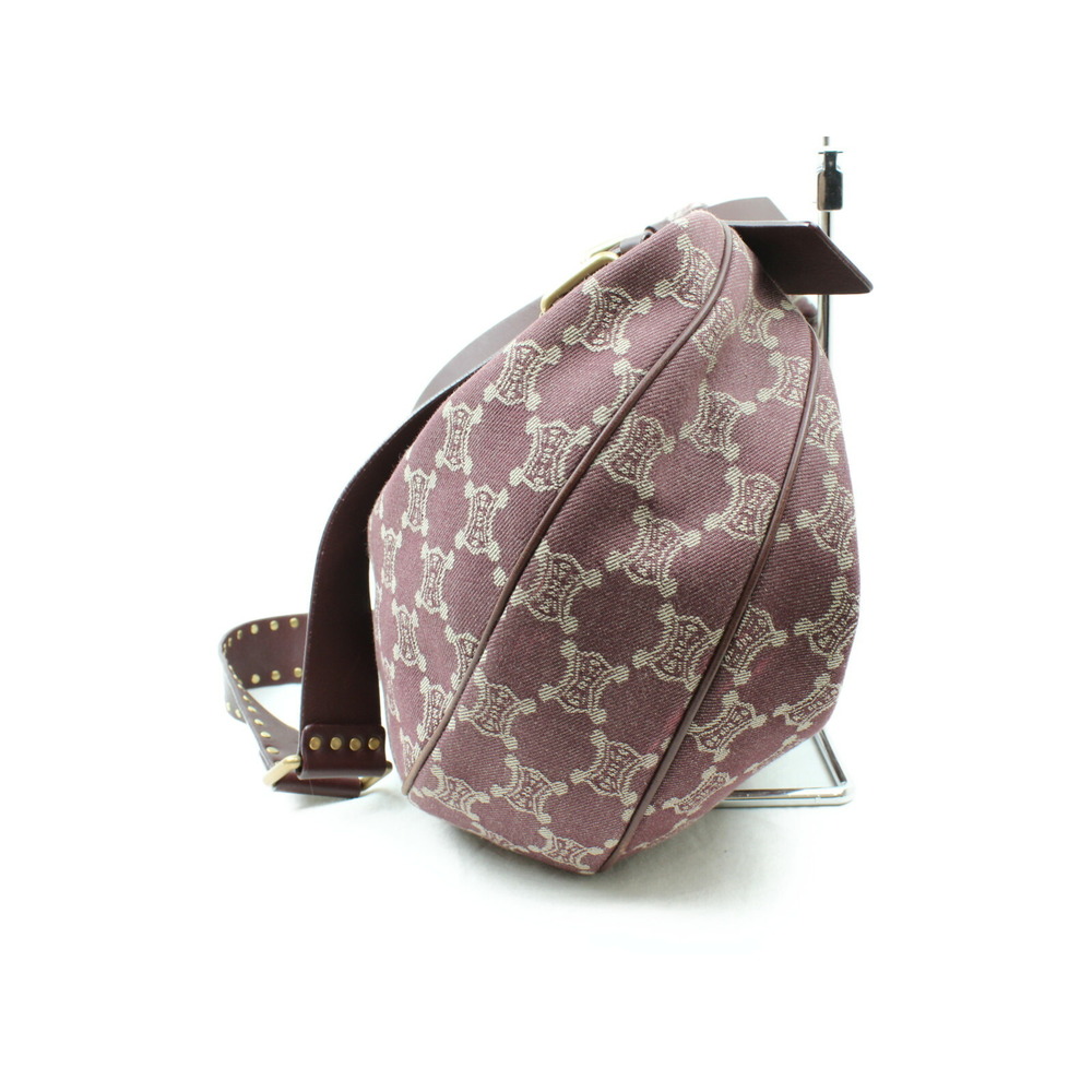 CELINE Messenger Bag Macadam Canvas Burgundy Red - Picture 3 of 7